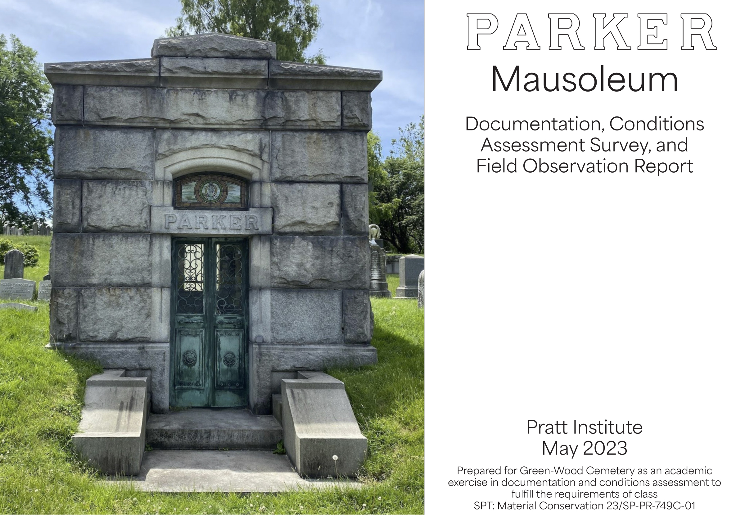 A cover to a report which reads, 