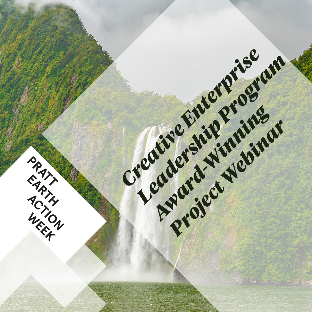 Event poster, with the background image of lush green mountains with a waterfall in the middle.