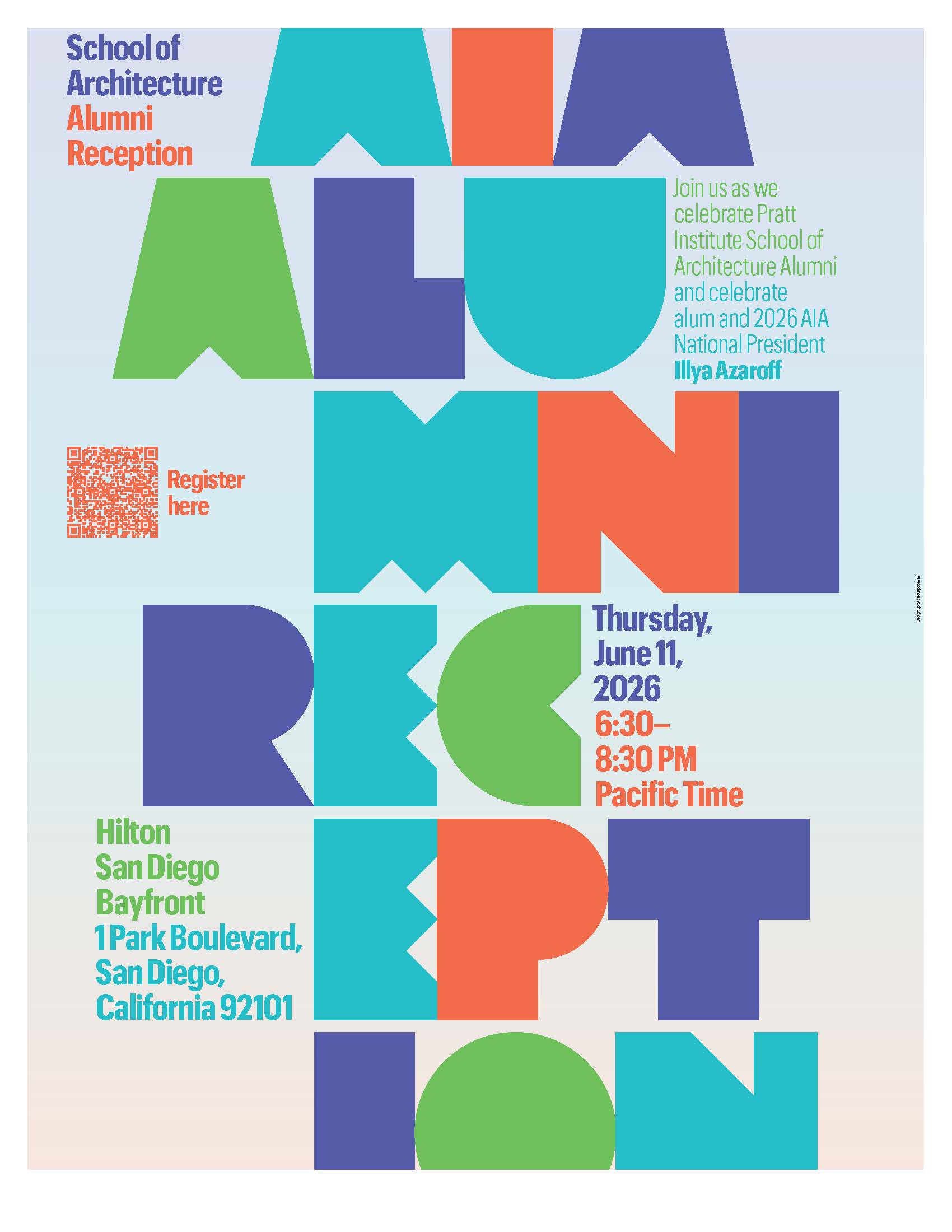 Pratt Institute Architecture Alumni Reception at AIA flyer