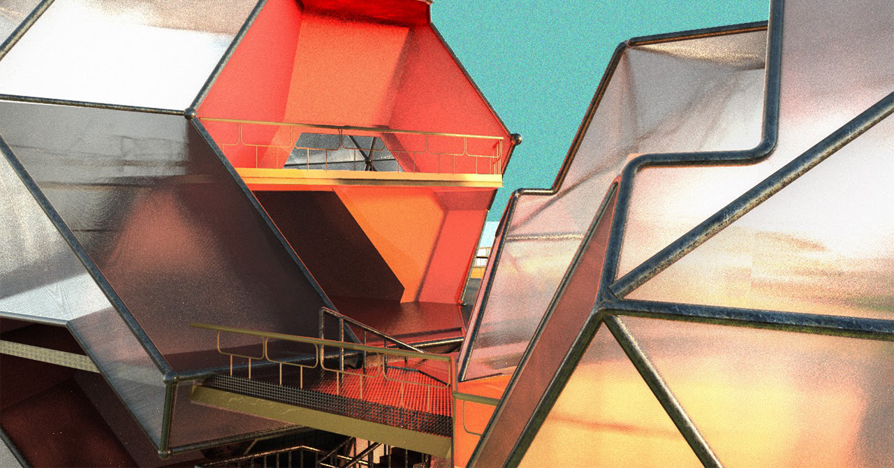 Bold color architecture model by Krati Maurya, another view