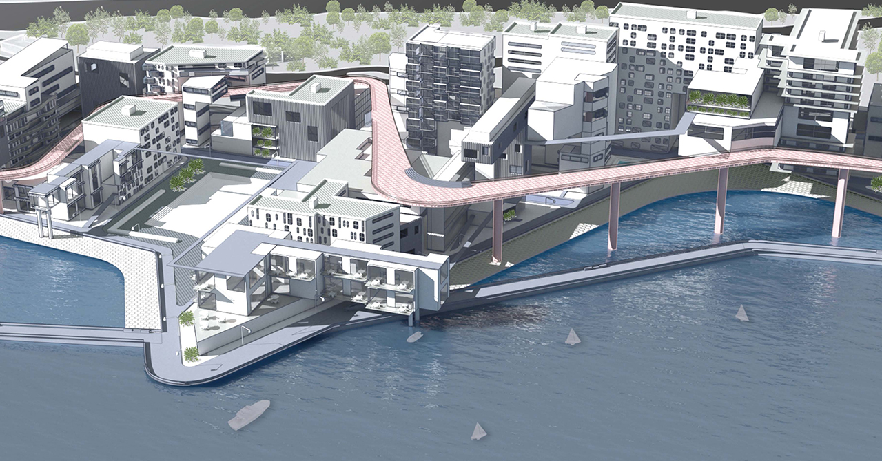 Housing render by the ocean by Natalia Chavira and Gina Rustami