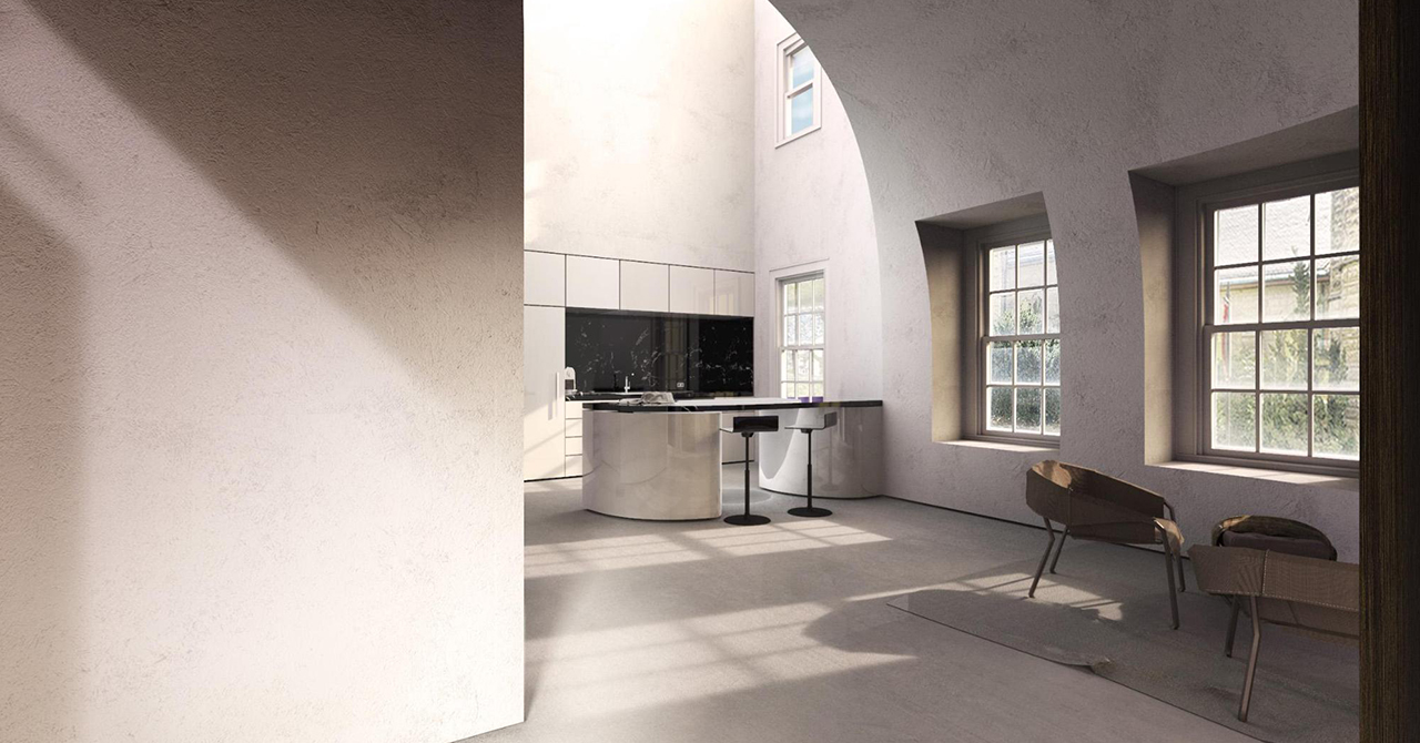 room, with gridded window, dramatic lighting