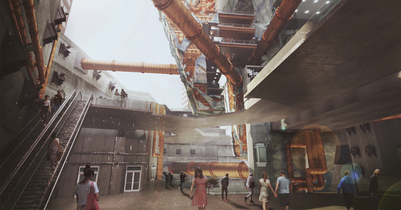 view looking up, buildings