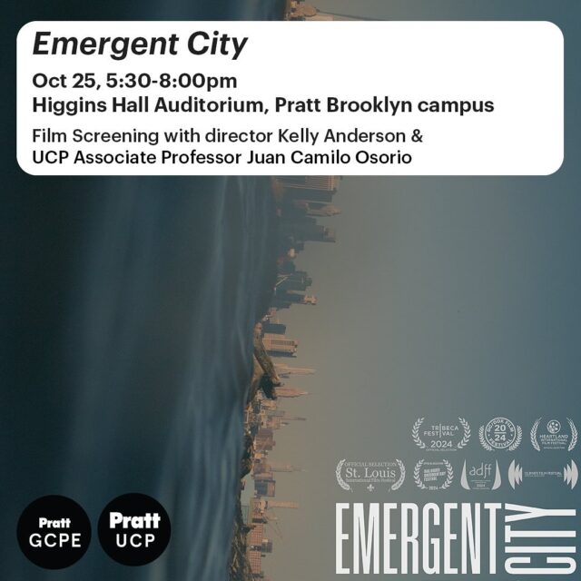 Join us for a free screening of Emergent City! The film explores the intersections of gentrification, climate crisis, and real estate development and asks how change might emerge from dialogue and collective action in a world where too many outcomes are constrained by money, politics, and business as usual.

This film gives a rare look into the systems shaping our cities and explores how collective action can spark change.

📅 October 25th | 5:30-8:00 PM
📍 Higgins Hall Auditorium
RSVP required – link in bio! Don’t miss it!