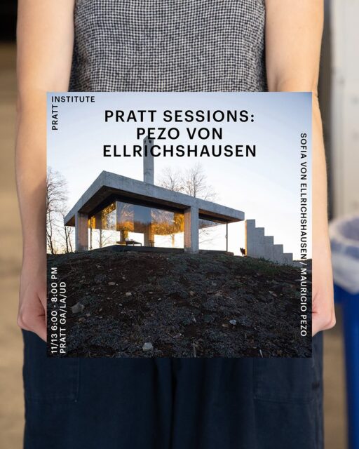 PRATT SESSIONS: PEZO VON ELLRICHSHAUSEN
Thursday, November 13th
6:00 - 8:00 pm, Higgins Hall Auditorium
Sofia von Ellrichshausen will join GA/LA/UD Chair Andrew Holder to present a canonical project from her practice Pezo von von Ellrichshausen as part of the Department’s series of Pratt Sessions. The Chilean practice, led by Sofia and her partner Mauricio Pezo, has exercised a profound influence on architecture in the United States, turning attention from form to what the duo call “format,” or a stress on a basic grammar of spatial relations between primary objects.
Pratt Sessions are a format for discourse at the Department of Graduate Architecture, Landscape, and Urban Design. The sessions seek to refine and intensify the event-structures commonly found in the design academy. Whereas lectures desire general audiences for broad overviews or introductions, Pratt Sessions focus on just one piece of work by a single author or practice. Whereas juries convene faculty to critically engage student work at the end of a project, Pratt Sessions gathers colleagues to support the intellectual project of a figure we mutually admire.
@pezovonellrichshausen
#Pratt #PrattInstitute #PrattSOA #PrattGALAUD #pezovonellrichshausen #Lecture #ArchitectureLecture #ArchitectureSchool #AcademicLecture #HigginsHall #PrattSessions