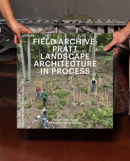 EXHIBITION OPENING | FIELD ARCHIVES
Tuesday, March 24th 6:00-8:00 PM | Higgins Hall Gallery

“Field Archives: Landscape Architecture in Process” presents student work from the  Master of Landscape Architecture program as an evolving, collective record of inquiry. Framed through horizontality, the exhibition foregrounds landscape as a field condition shaped by research, collaboration, and material investigation. Drawings, models, mappings, and full-scale studies are brought together through an interactive exhibition design that invites visitors to move across projects, tracing connections between ecologies, communities and projects. Emphasizing process, Field Archives reveals landscape architecture as iterative practice: grounded in observation, expanded through dialogue, and continuously in formation.

@pratt_mla 

#PrattMLA #PrattGALAUD #PrattSOA #landscapearchitecture #Exhibition