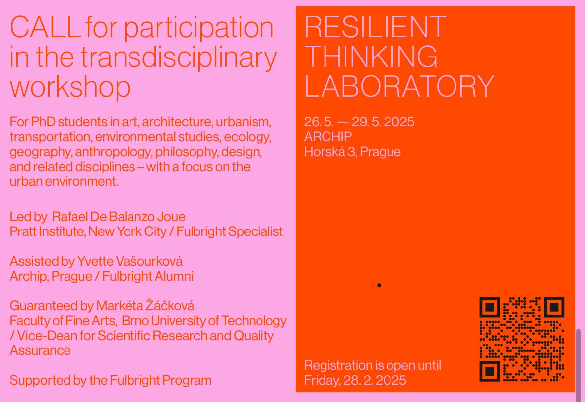 Pink and red call for participation in the transdisciplinary thinking laboratory, inviting diverse contributions and innovative ideas.