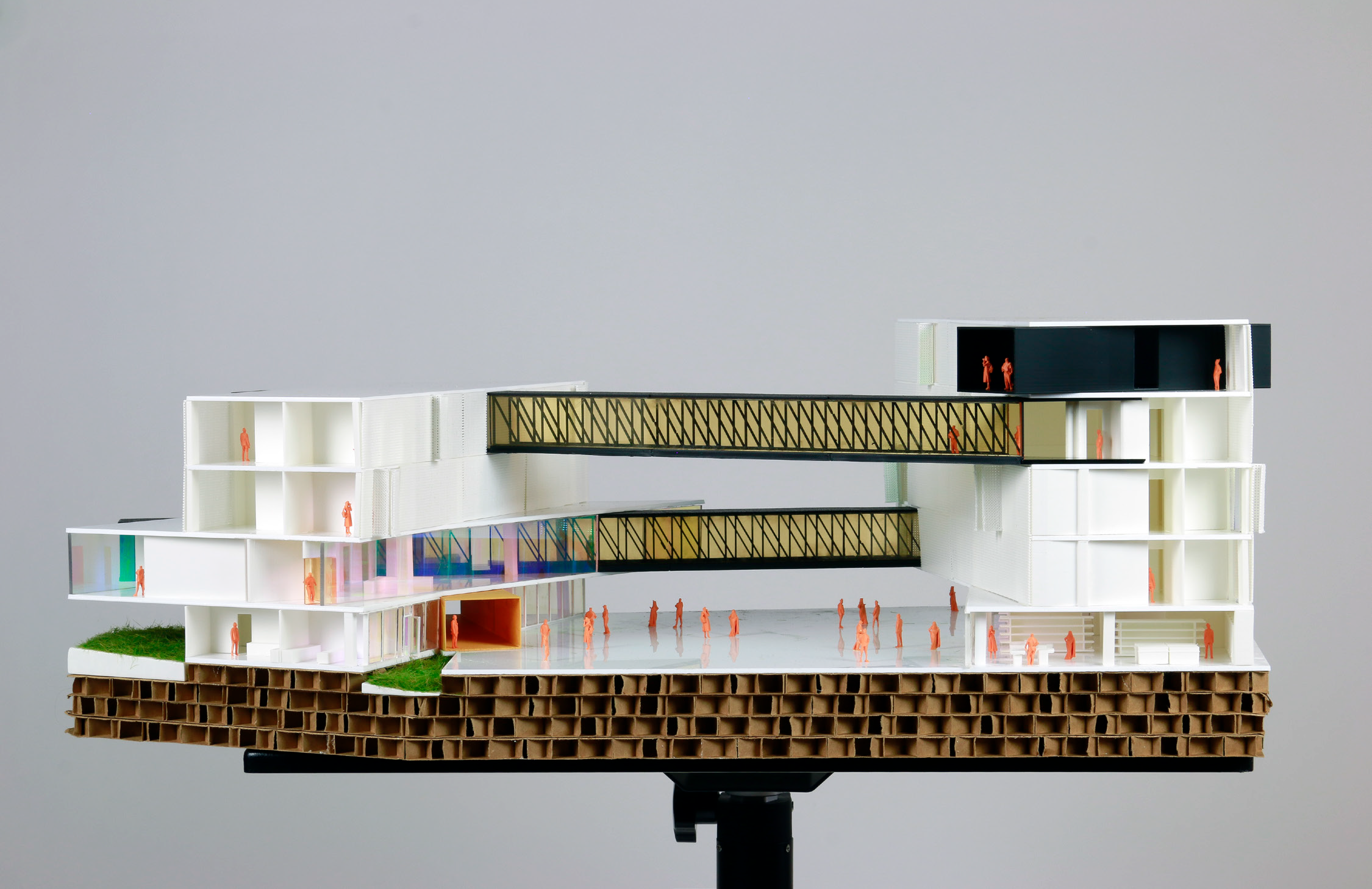 Physical model of new massing of the apartment complex, derived from the process model of the image.