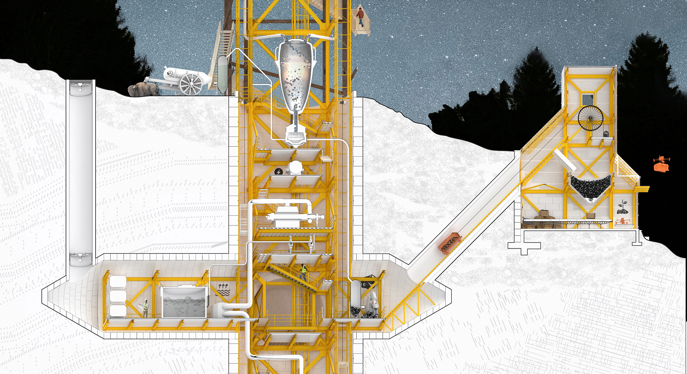 Architectural drawing of elevator