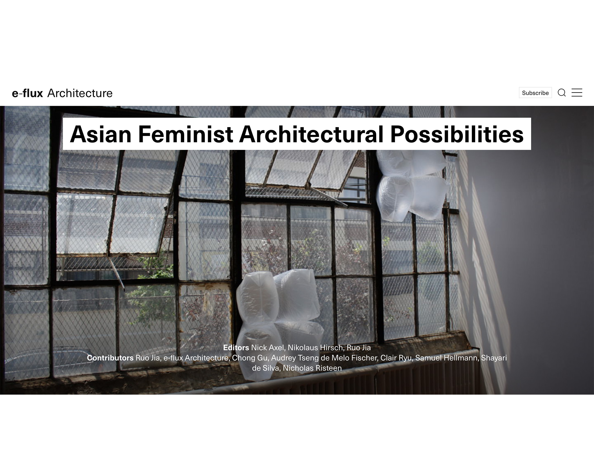 Frontpage of the editorial collection.