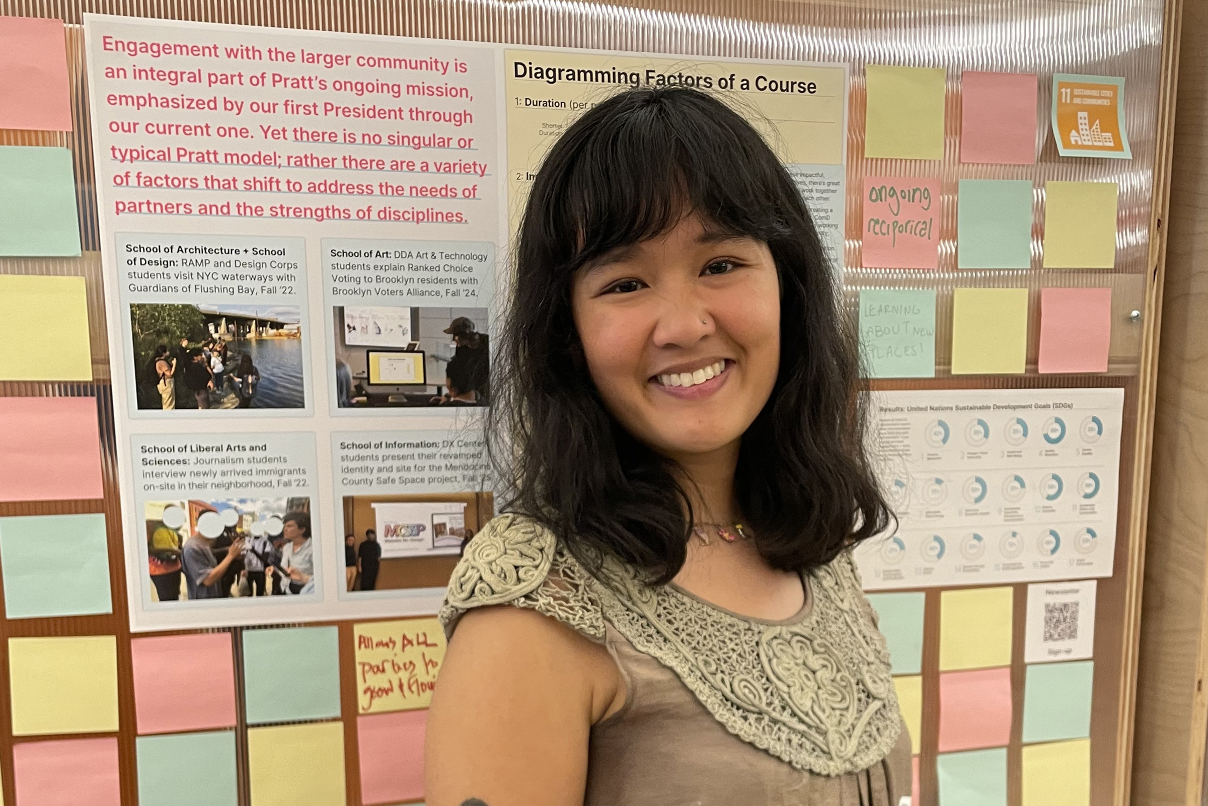 HP_IreineLe_ROH26.jpg — A smiling student standing in front of a research poster.