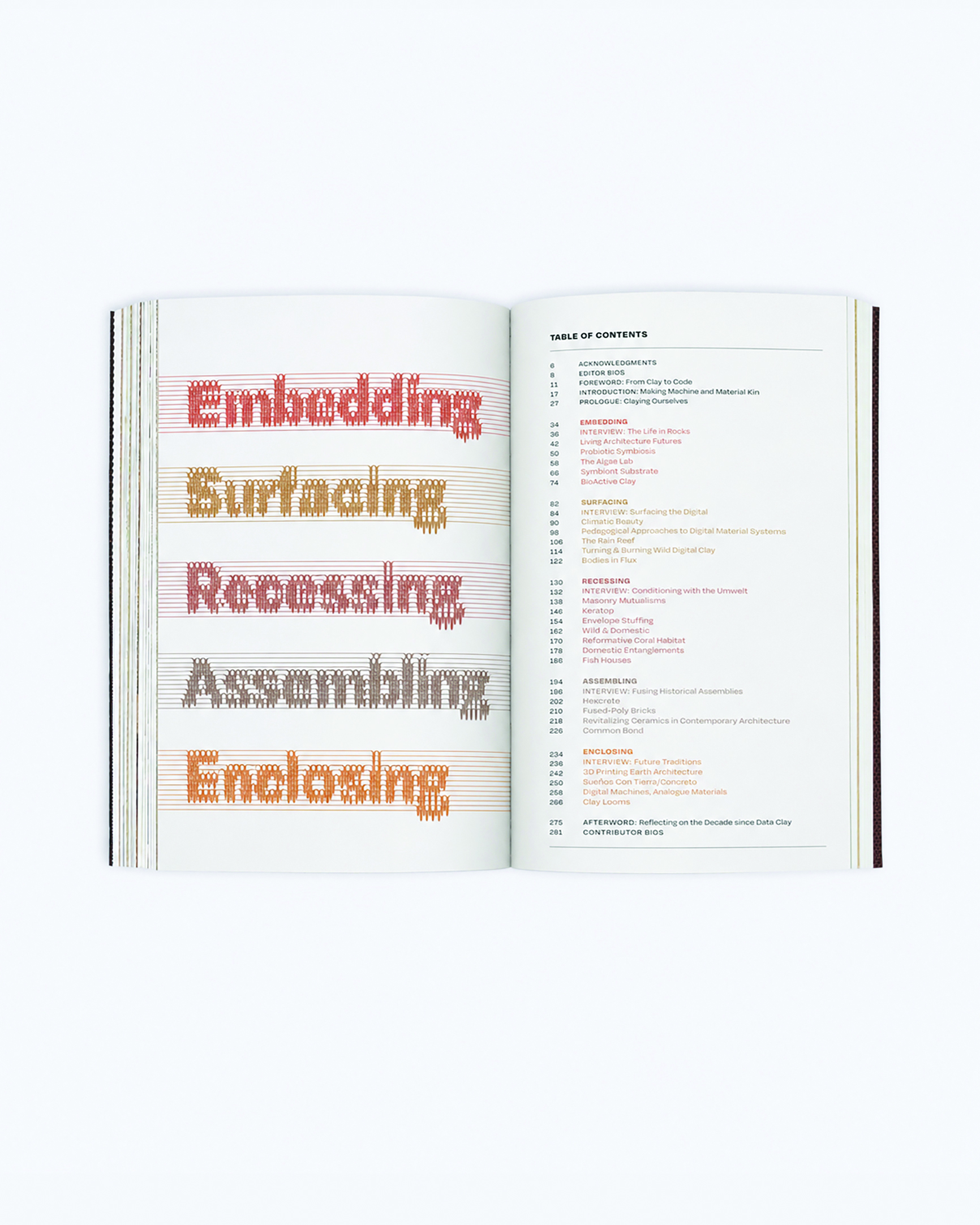 Interior layout of book.