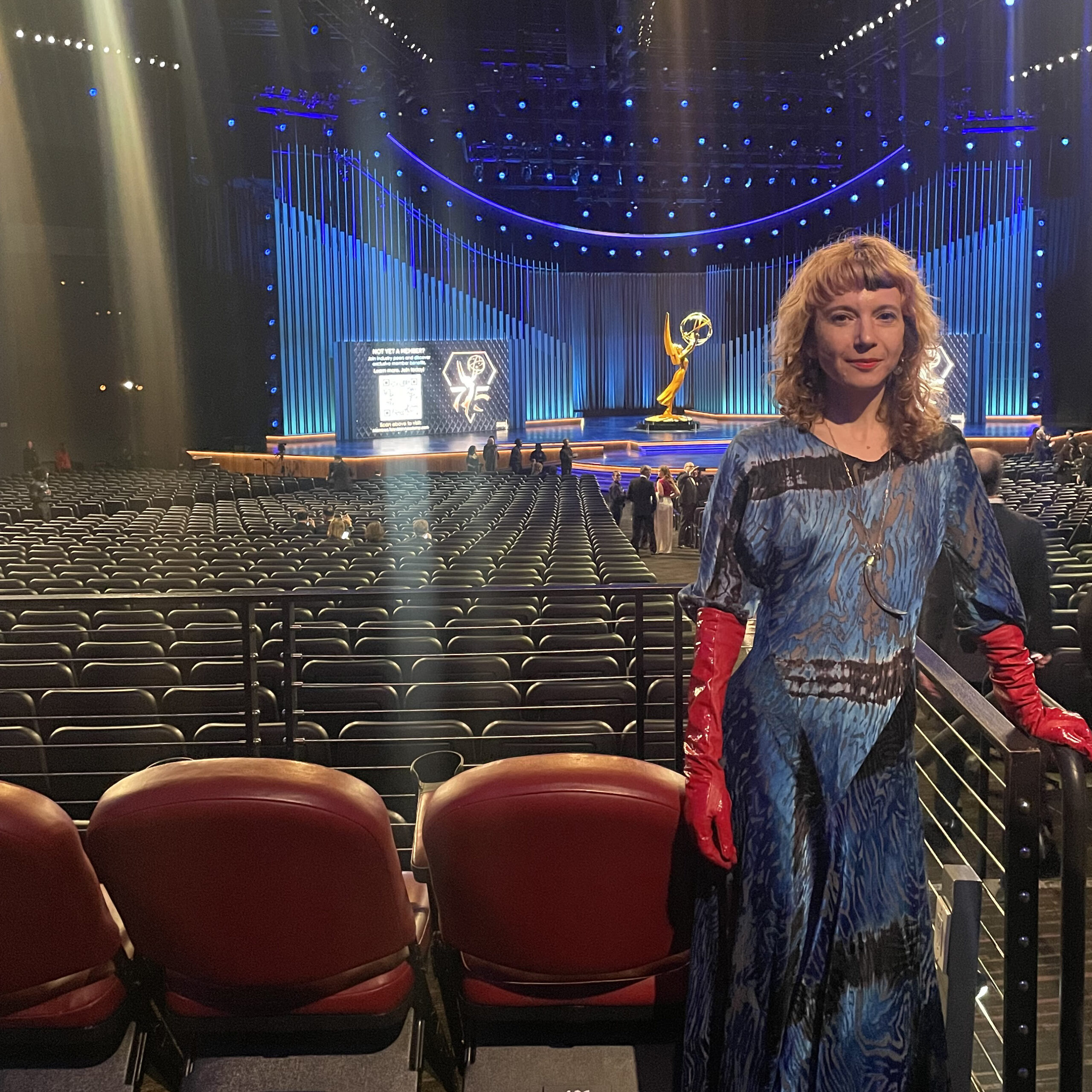 Maya Edelman at the 75th Creative Arts Emmy Awards ceremony at the Peacock Theater in Los Angeles courtesy of Maya Edelman.