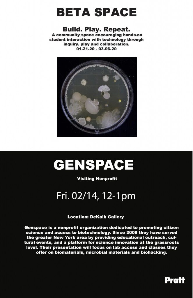 flyer for Beta Space genspace