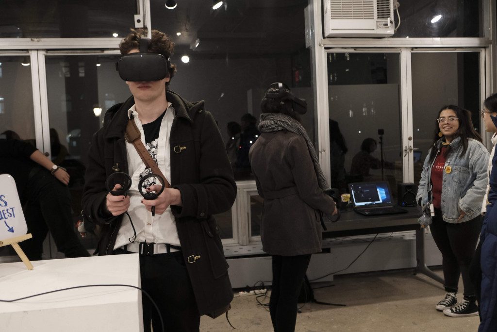 students using VR