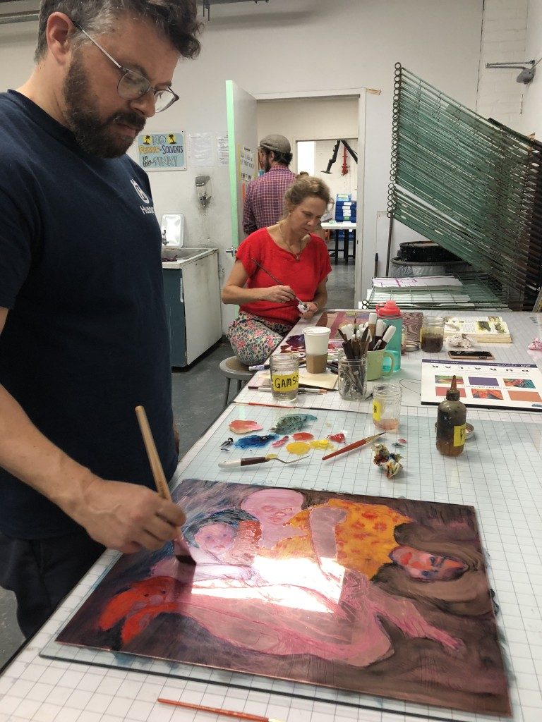 Students at Printmaking Workshop