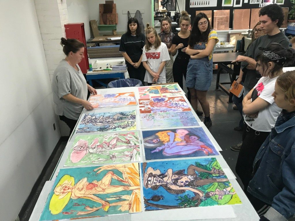 Students at Printmaking Workshop