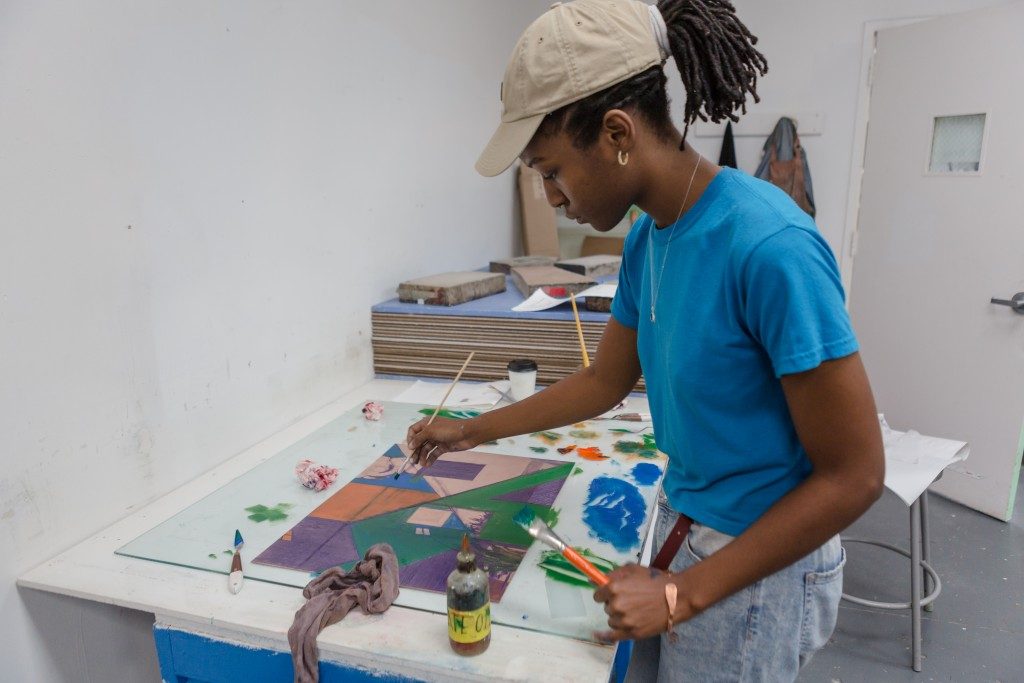 Students at Printmaking Workshop