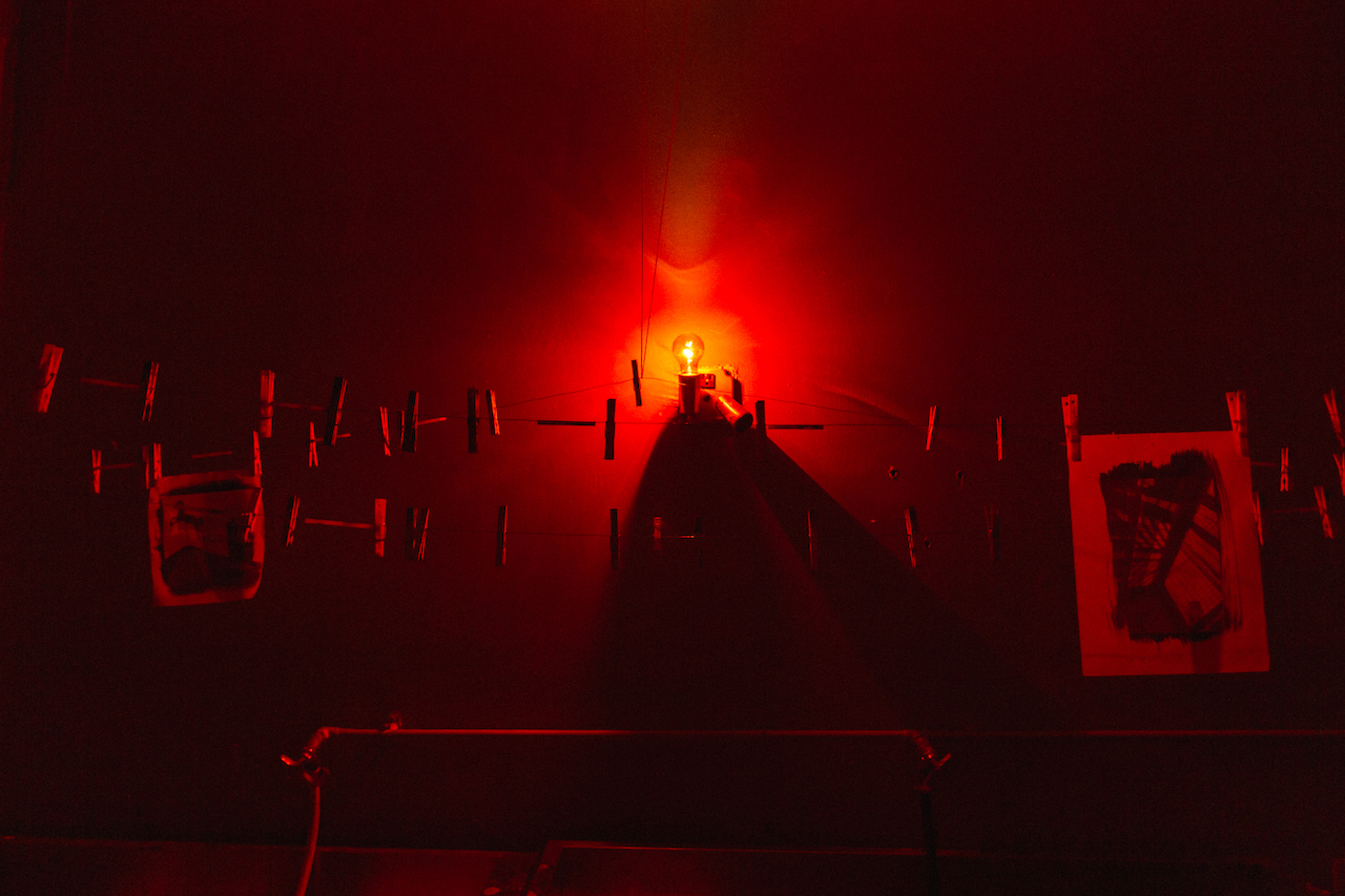 red light in photography darkroom