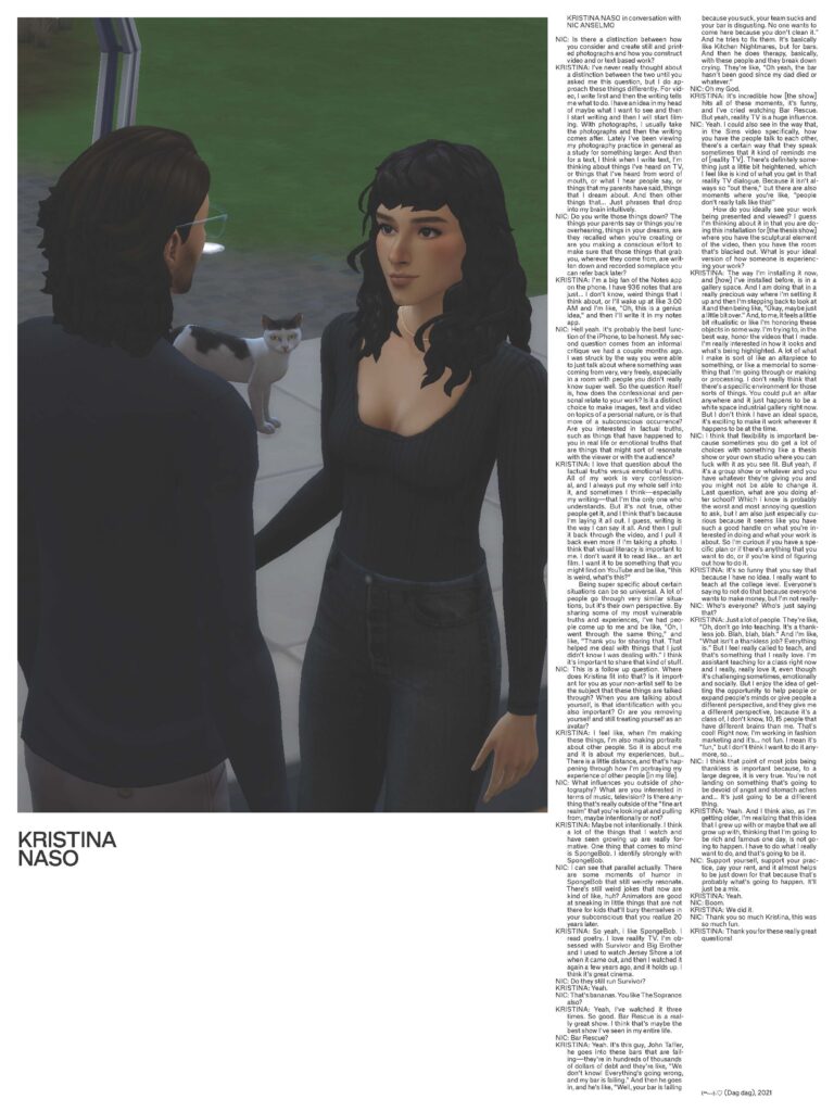 Screenshot of two 3-d character in the vein of The Sims games. They are looking at a each other.