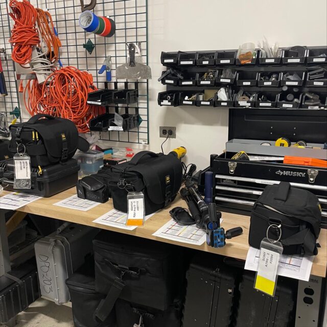 Some of the 50-plus(!) equipment reservations that went out last week and had the Tech Office shelves overflowing. We hope everyone has a restful and happy Thanksgiving break 📸 🦃 ✨ 

The photo labs are closed beginning today, and will reopen on Monday. See you in December! ☺️
