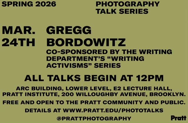 TODAY ✨ Photography Talk Series: Gregg Bordowitz

🗓️ Tuesday, March 24th
🕑 12PM
📍 E-2, LL ARC

This event is co-sponsored by the Writing Department’s “Writing Activisms” Series.

We hope to see you there! ☺️

@prattinstitute @soartpratt @prattwriting