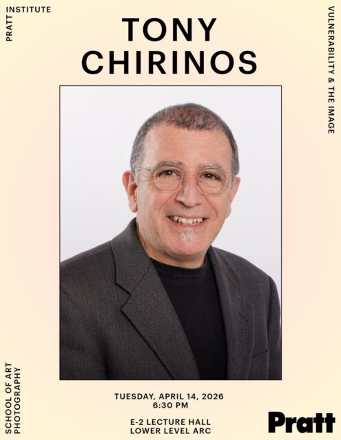 Join Pratt Photo League tonight for a special guest talk with Tony Chirinos ✨

🗓️ Today, April 14th
🕡 6:30PM
📍 E2 Lecture Hall, LL ARC

Tony will be in conversation with Photography Senior Brianna Acevedo. We hope to see you there! ☺️

@prattinstitute @soartpratt @prattphotoleague @photoswithbrianna @chirinostony