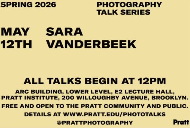 TODAY: Photography Talk Series: Sara VanDerBeek ✨

🗓️ Tuesday, May 12th
🕑 12PM
📍 E-2, LL ARC

We hope to see you there! 👏 

@prattinstitute @soartpratt