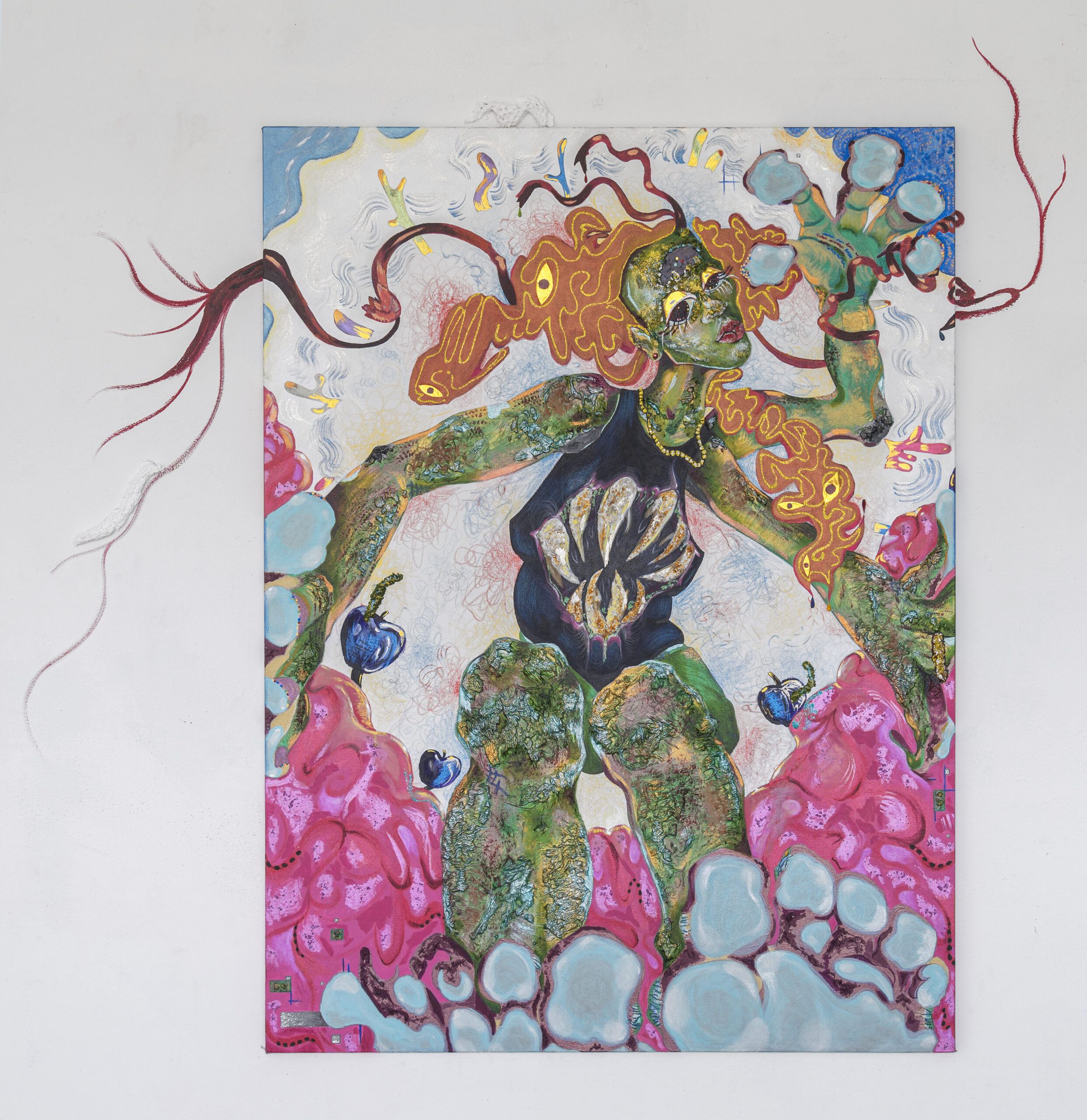 abstract painting of woman, standing