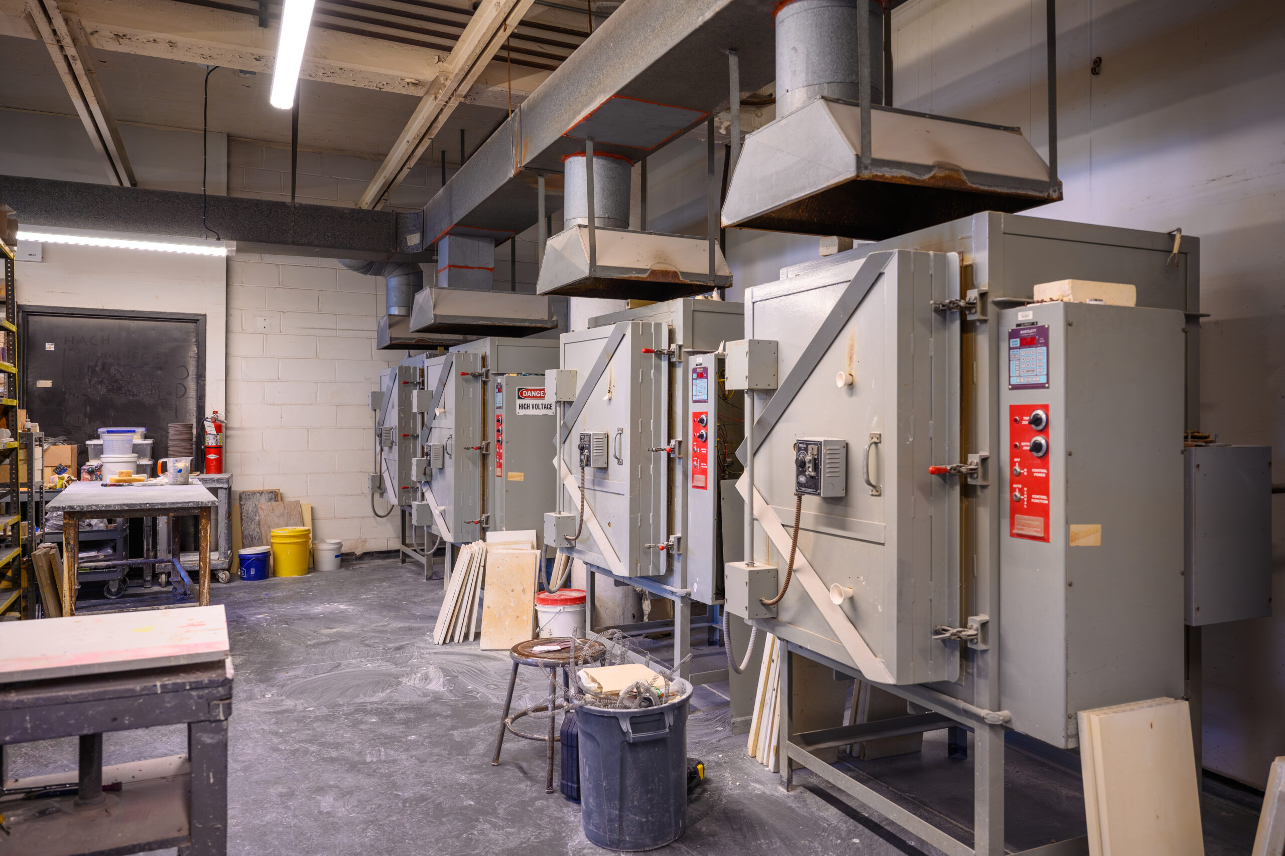 Kilns in the Fine Arts ceramics shops