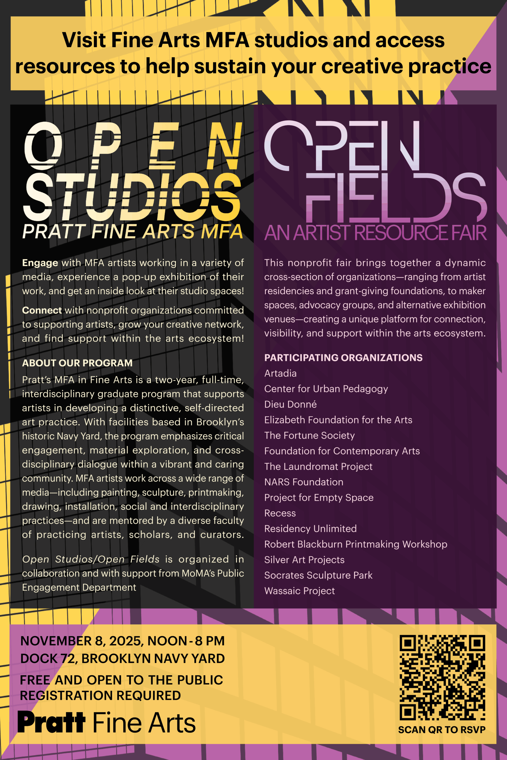 Promotional poster for Open Studios/Open Fields