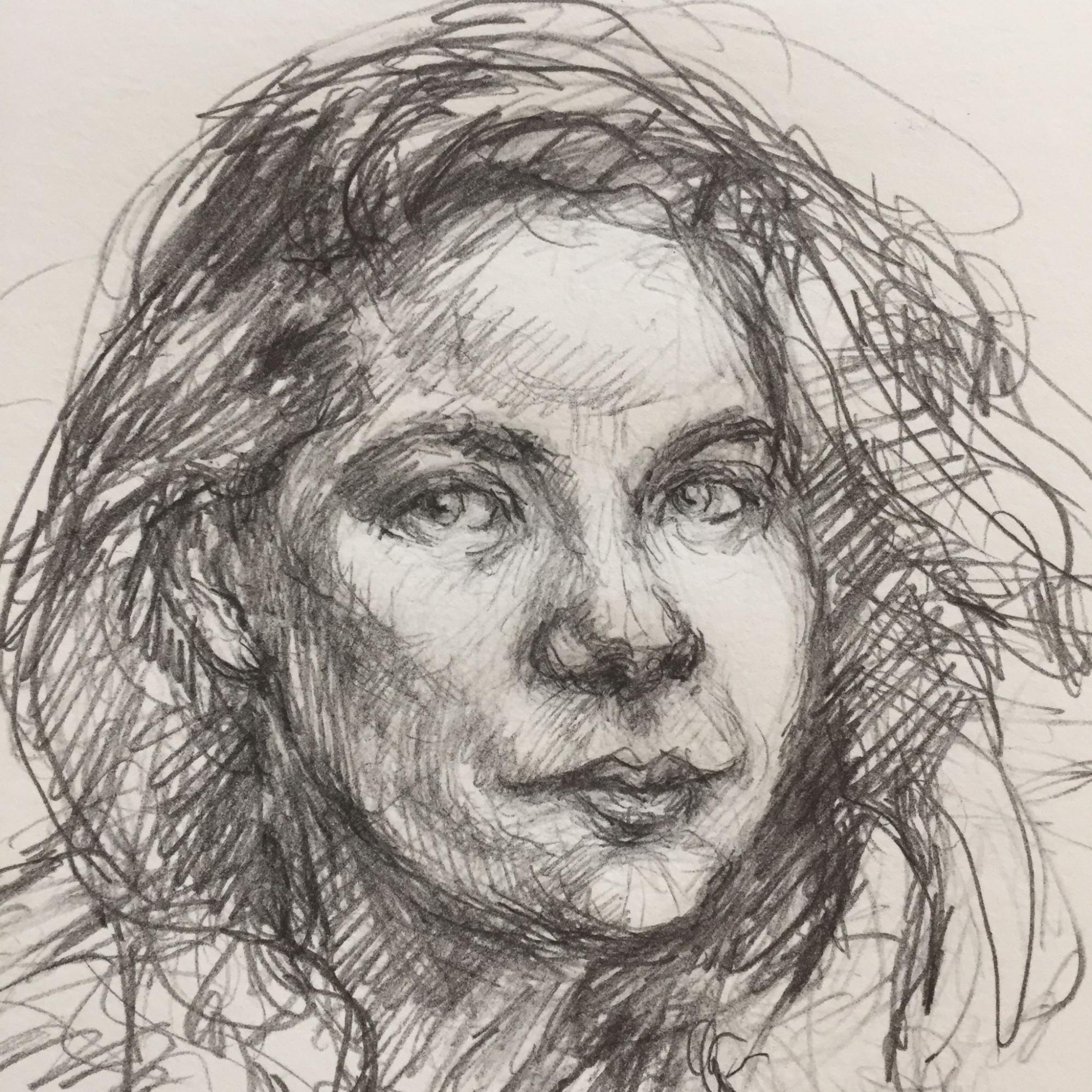 drawing of a womans face