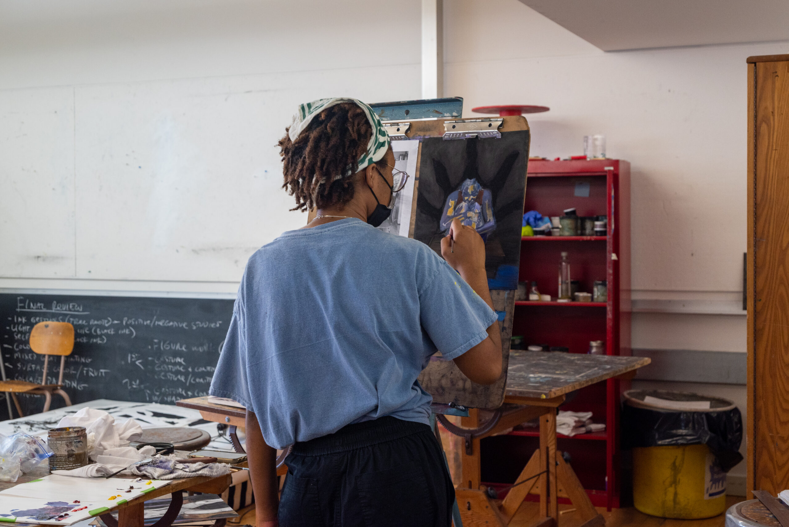 student in classroom