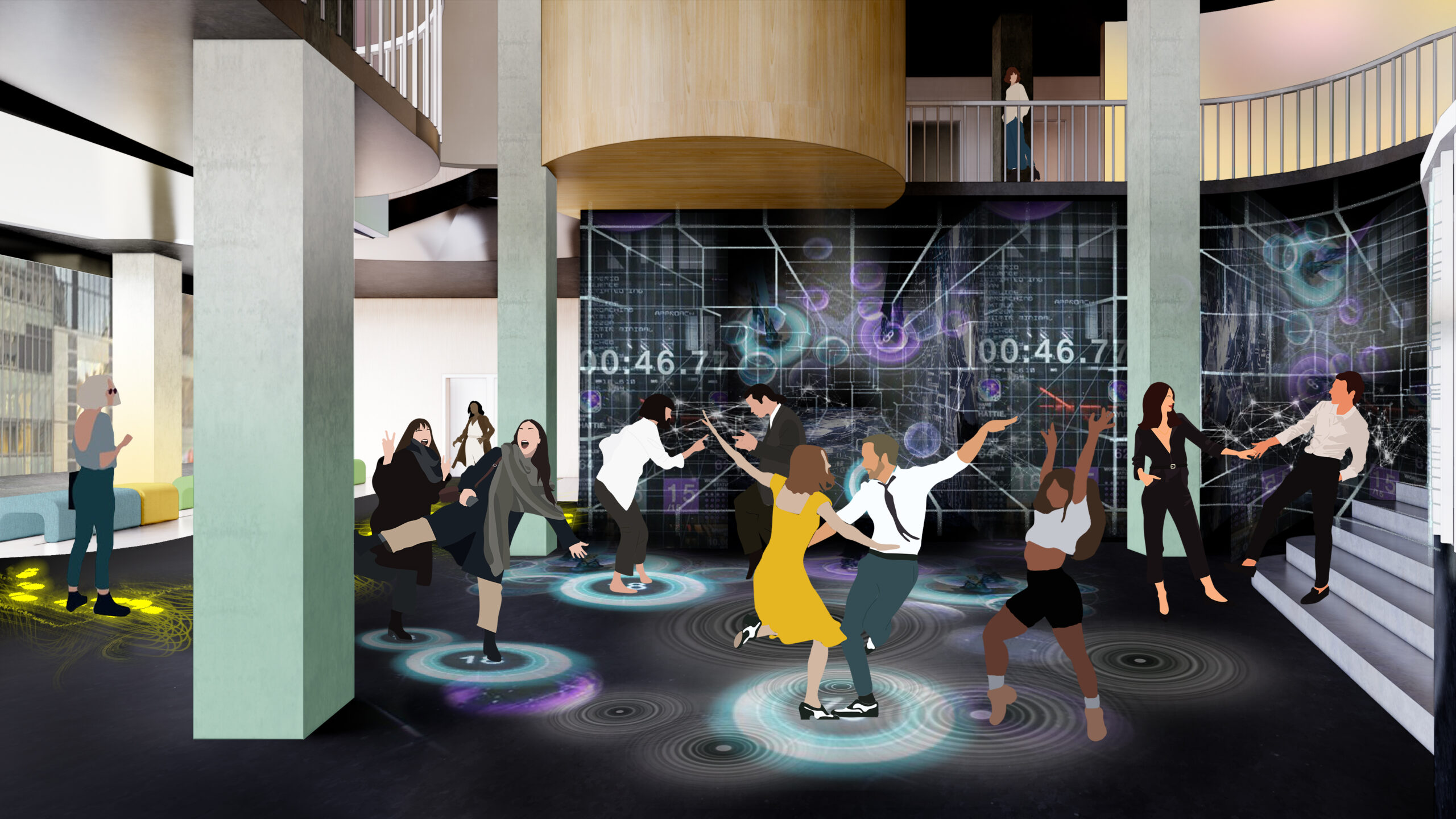 artists rendering of an office space