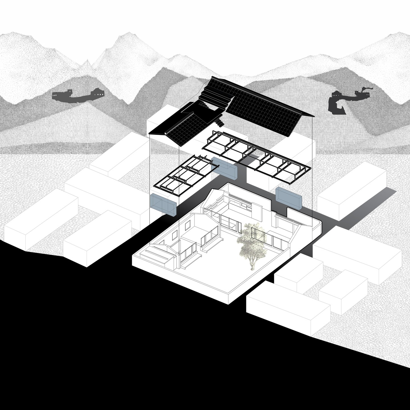 Wenxuan (Primrose) Zhang, BFA’25
Rural Revitalization: ReForm, ReUse, ReImagine
This thesis revitalizes Dongtai Village through spatial interventions that reconnect interior spaces to the Great Wall through adaptive reuse strategies. Addressing the challenges of rural revitalization, this project re-imagines the village’s architectural language to support contemporary rural life, ensuring the community will evolve and sustain itself rather than remaining a preserved relic.
Thesis advisor: Sarah Lippmann
#prattint2025book
#prattint2025bookbfa
#pratt_sod
#prattshows2025
#PrattGrad25
@prattinstitute
@pratt_sod