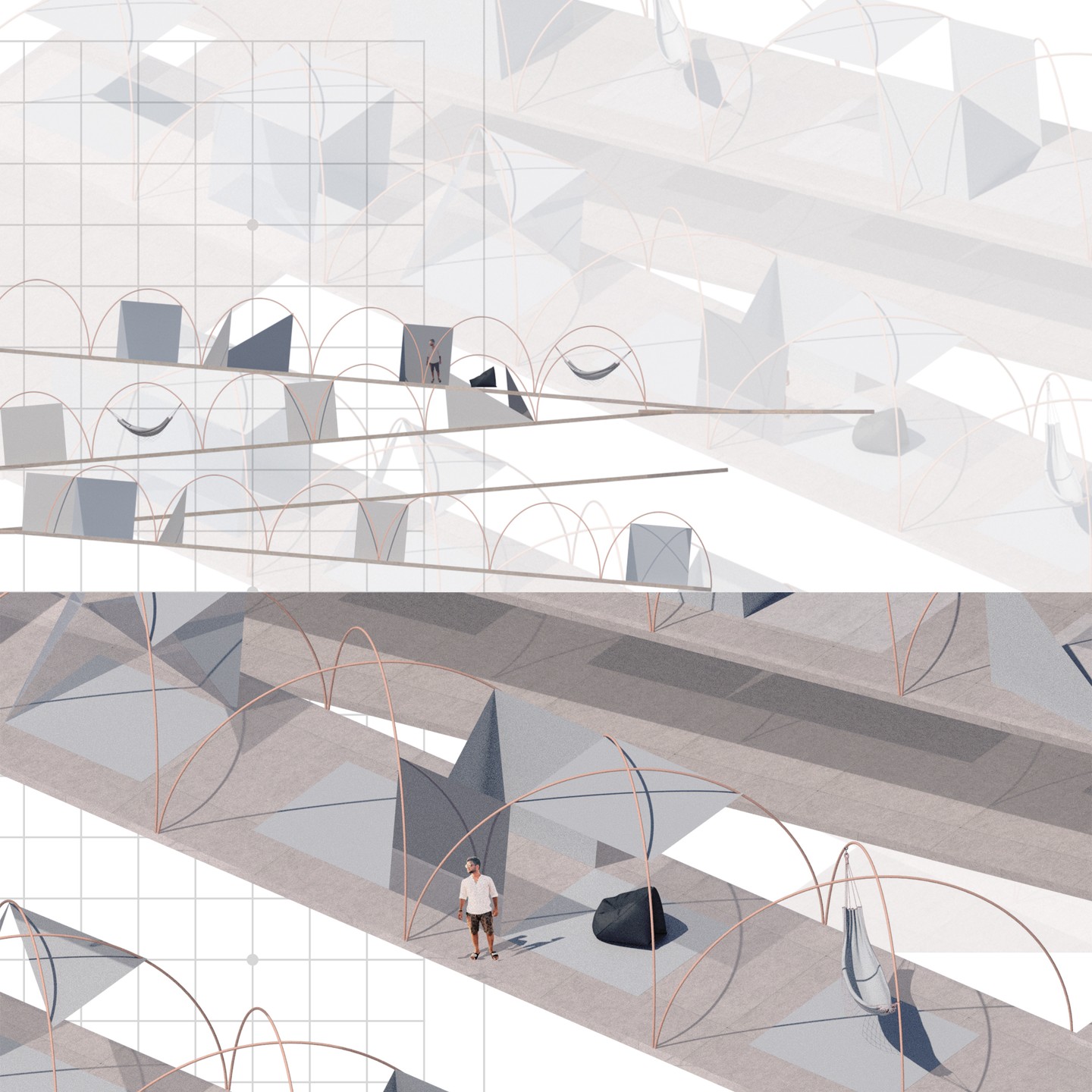 Fay Ran, MFA’25
In Transit
Temporary Community
In Transit re-imagines CHARAS’s legacy through a design lens, balancing personal growth and communal renewal. Drawing from Puerto Rican informal living patterns, it proposes adaptive, flexible interiors that offer low-income youth transitional spaces, fostering self-identity and belonging.
Thesis advisor: Frederic Levrat
#prattint2025book
#prattint2025bookmfa
#pratt_sod
#prattshows2025
#PrattGrad25
@prattinstitute
@pratt_sod