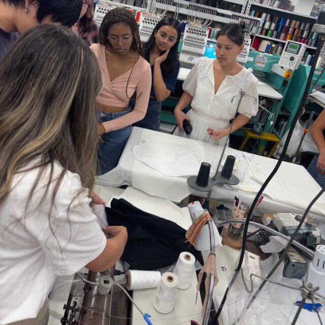 As part of the Local Threads course, grad students are engaging weekly with the NYC Garment District, exploring its rich history and innovative future.

Last week’s visit took our grads to @nyembroiderystudio, where students discovered the incredible range of over 60 embellishment services that merge artistry with cutting-edge technology.

From precision embroidery and laser cutting to intricate hand-beading, pleating, and even 3D printing, it's where bold concepts come to life.

@prattinstitute @prattfashion 

#NYCGarmentDistrict #LocalThreads #EmbroideryArt #PrattInstitute