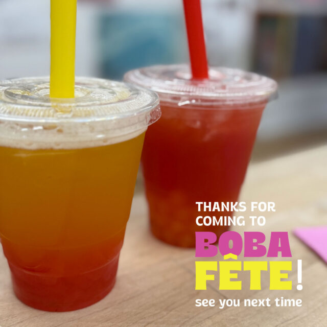 Hope you made it to BOBA FÊTE today! 🧋

Thank you to everyone who dropped by Pratt Studios for a delicious cup of fresh boba tea and joined in our creative cup decorating competition.

Congrats to our winners: Kyra Walsh (Most Disruptive), Mason Freeman (Craftastic), Jordan Baker (Best Aesthetics), Yee Coughlin (Best Idea), and Jaya Jerome (Best Use of Materials). Watch your inboxes for info on how to collect your prizes!