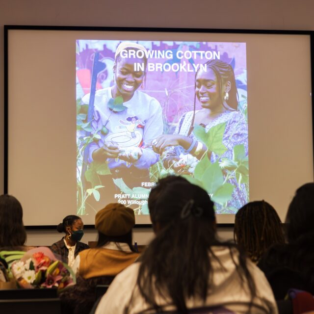 Such a wonderful session we had last week at Growing Cotton in Brooklyn 🌱✨

We began with a screening of an episode from the docu-series How We Grow, created by filmmaker Maxine Simone (@maxinefarming), featuring Why Maya Grows in Brooklyn. The episode highlights Maya Marie S., Black urban farmer, foodways educator, and founder of @deep_routes, and her powerful work cultivating cotton in Brooklyn.

Following the screening, we gathered for an inspiring conversation moderated by Professor Gina Gregorio (@ginaginaginaginagina), with Maxine Simone, Maya Marie S., and textile artist Shradha Kochhar (@shradhakochhar). Together, they explored local cotton cultivation, foodways, and textile practices rooted in community, land stewardship, spirituality, and cultural memory.

We closed the session with a beautiful demonstration of cotton spinning on a box spinner (Peti Charkha), using cotton grown by Maya. It was a truly special moment, deeply spiritual, communal, and grounding.

So grateful for everyone who shared their knowledge, stories, and energy 💛

@prattinstitute @pratt_sod @prattfashion @prattdyegarden