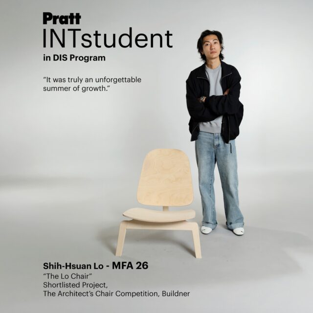 The Lo Chair by Shih-Hsuan Lo, MFA 26, was shortlisted for Buildner’s The Architect’s Chair competition @architecturecompetitions

INTstudent - Shih-Hsuan Lo @sxuan.lo @lostudios.dwg - MFA 26

The chair was designed and fabricated during the exchange program at the Danish Institute for Study Abroad (DIS) in Copenhagen. DIS is an annual curriculum that provides a comprehensive exploration of Scandinavian design. The program is led by faculty from the Royal Academy of Fine Arts and the Copenhagen Design School, who provide expert instruction throughout the intensive session. Shih-Hsuan described his experience at the DIS program as “truly an unforgettable summer of growth.” 

DIS program coordinator: Robert Nassar @robertnassardesign
DIS course instructor: Peter Johansen and Åsa Johansson

@prattinstitute @prattinteriors @pratt_sod @disabroad 
#prattinstitute #prattinterior #prattsod #prattdesign #prattschoolofdesign #prattdis #discopenhagen #chairdesign