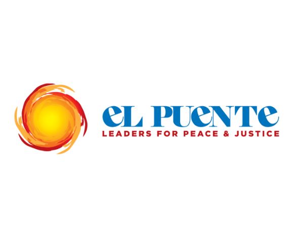 A colorful logo with a swirling orange and yellow sun design to the left of the words 