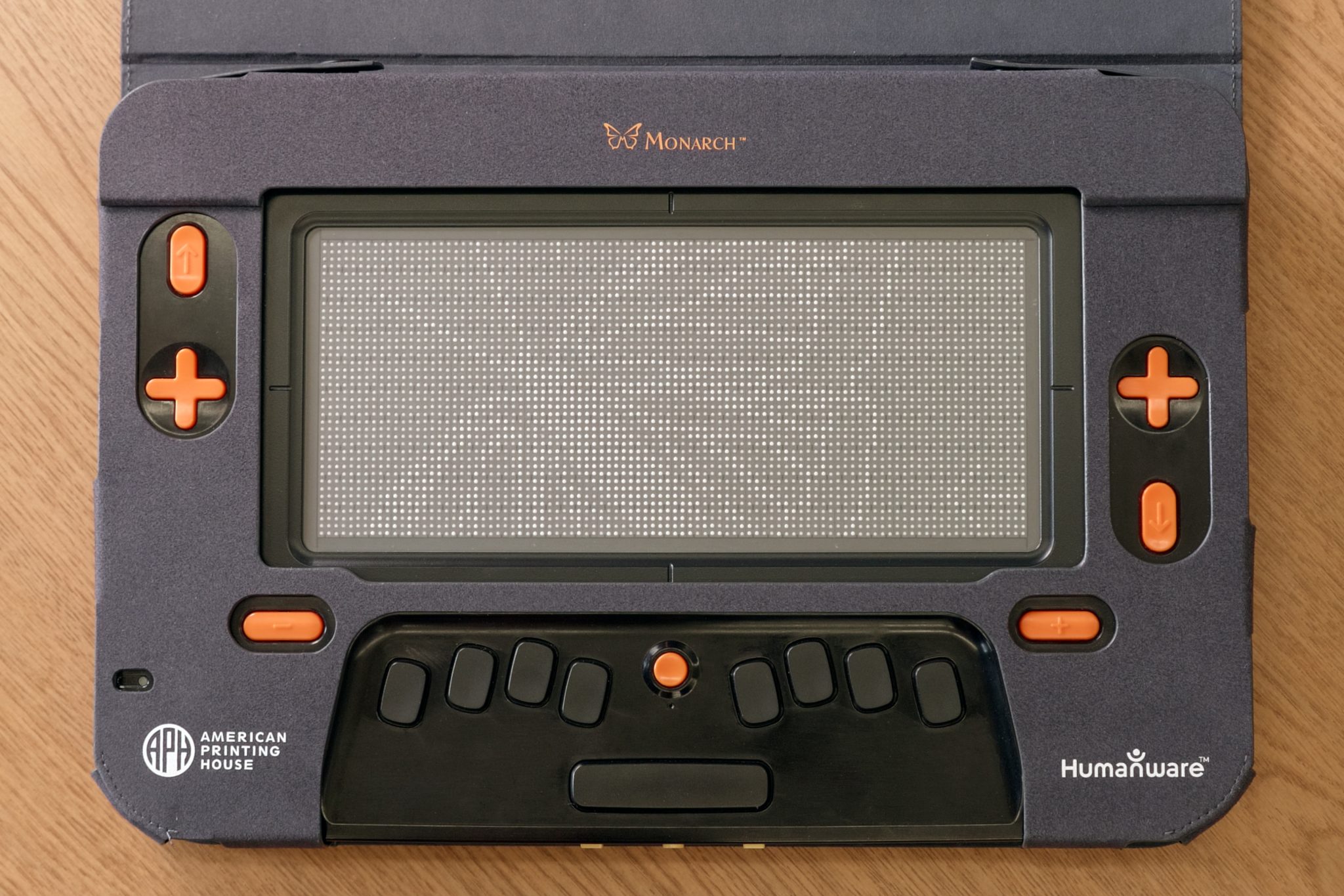 The Monarch, which is a Dynamic Tactile Device, which has braille and screen reading capabilities