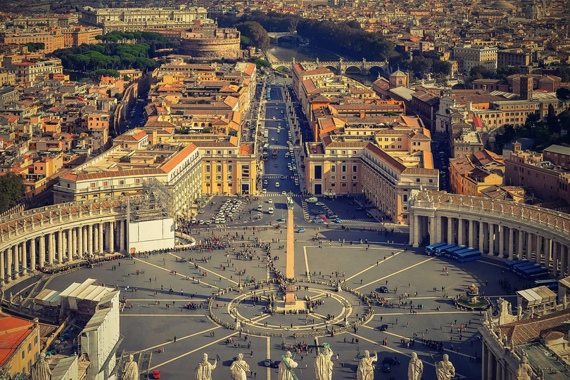 aerial shot of rome