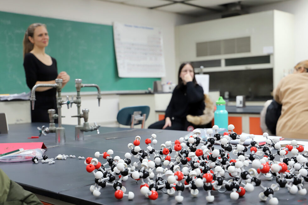 student in lab