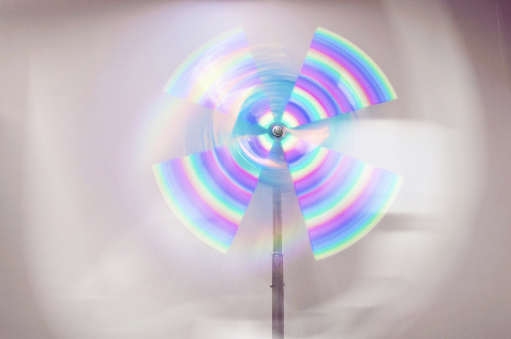 rendering of a spinning windmill, with intense motion blur