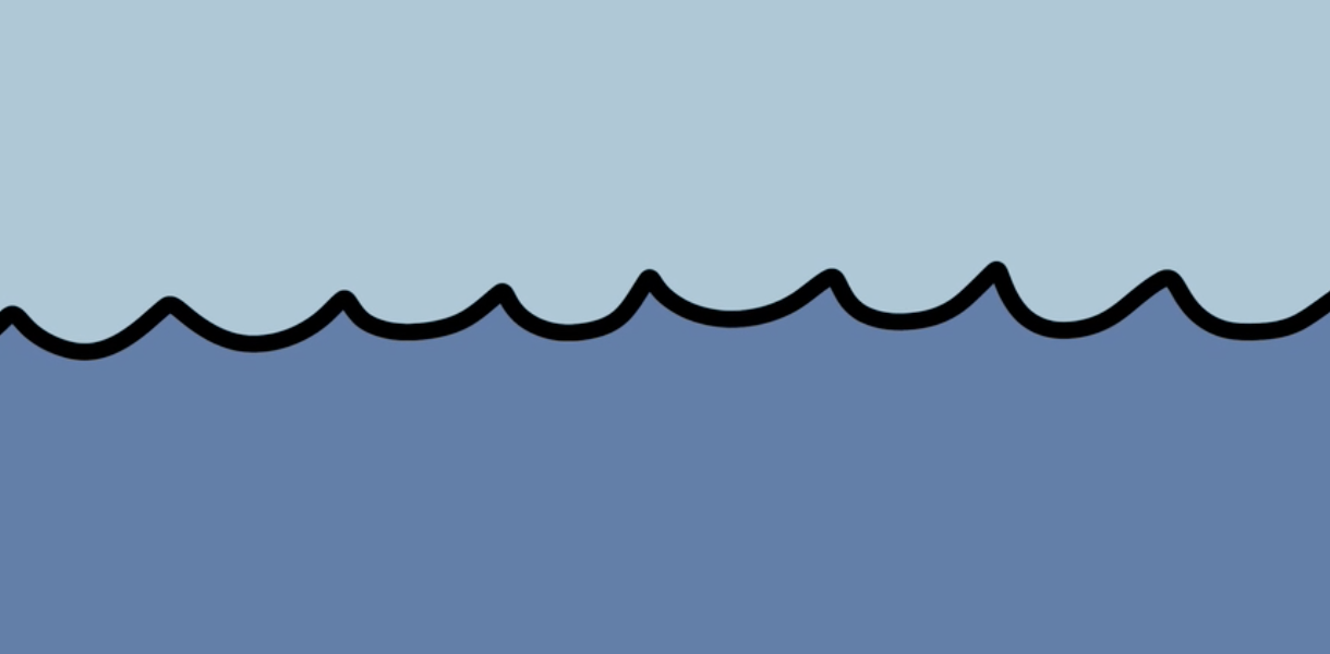 drawn art of water waves