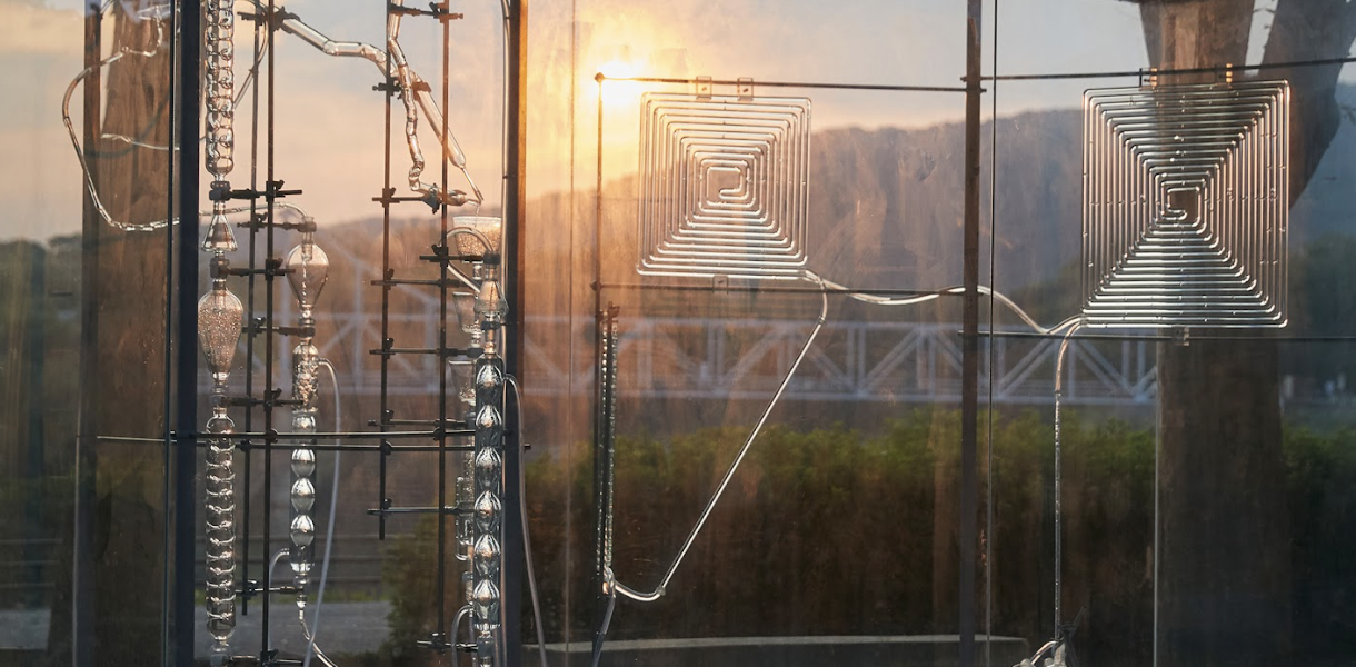close up of a sculpture made from glass