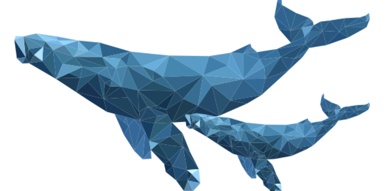 image of two pixelated humpback whales