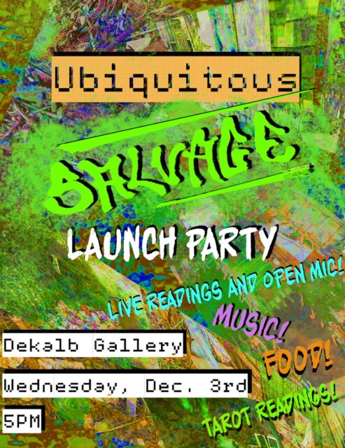 Come to the @ubi.mag launch tonight at 5:00pm in the Dekalb Gallery! Free literary art and pizza 🍕💚