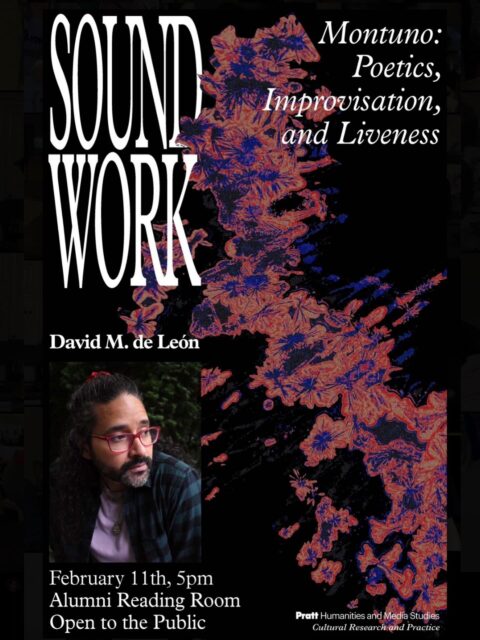 Cool event in the ARR in a few weeks!
On behalf of the Cultural Research and Practice Lab, Dalia Davoudi and Shayla Lawz invite you to our first event of the semester, a talk and performance by David M. de León on Montuno: Poetics, Improvisation, and Liveness.